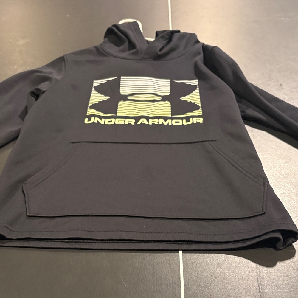 Under Armour Black Hoodie with Neon Logo size youth large